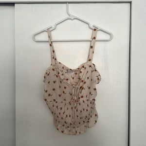 floral tank top with frills and bow